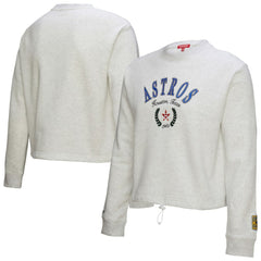Houston Astros Women's Cropped Toggle Pullover Sweatshirt Heather Gray