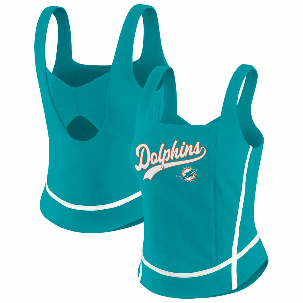 Miami Dolphins WEAR by Erin Andrews Women's Square Neck Tank Top - Aqua on sale