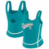Miami Dolphins WEAR by Erin Andrews Women's Square Neck Tank Top - Aqua on sale