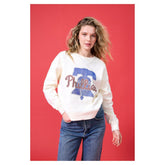 Philadelphia Phillies Terez Women's Oversized Gemstone Logo Sweatshirt Cream