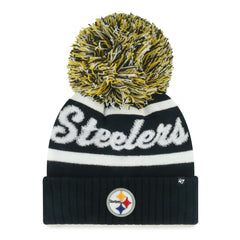 Pittsburgh Steelers '47 Women's Spirited Cuffed Knit Hat with Pom - Black discount