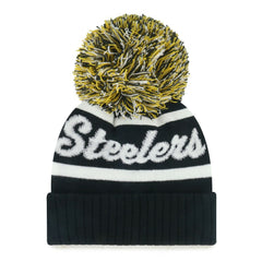 Pittsburgh Steelers '47 Women's Spirited Cuffed Knit Hat with Pom - Black discount