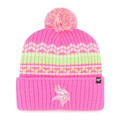 Minnesota Vikings '47 Girls Youth Polar Vortex Cuffed Knit Hat with Pom - Pink discount