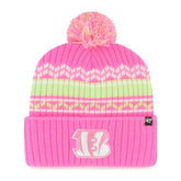 Cincinnati Bengals '47 Girls Youth Polar Vortex Cuffed Knit Hat with Pom - Pink sale