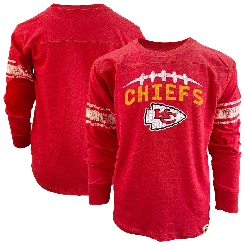 Kansas City Chiefs Wes & Willy Youth Football Long Sleeve T-Shirt - Red for sale