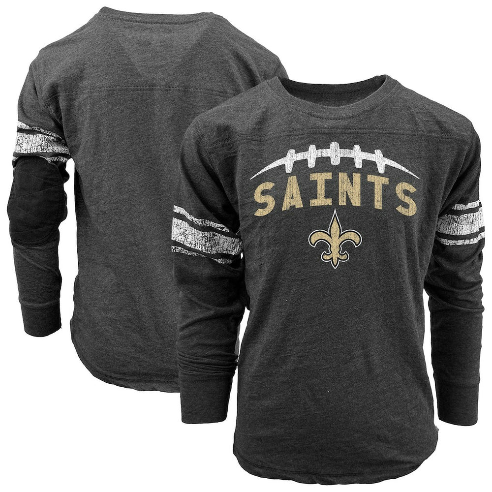 New Orleans Saints Wes & Willy Youth Football Long Sleeve T-Shirt - Black sale
