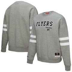 Philadelphia Flyers Mitchell & Ness Women's Logo Lightweight Pullover Sweatshirt - Heather Gray Sweatshirts
