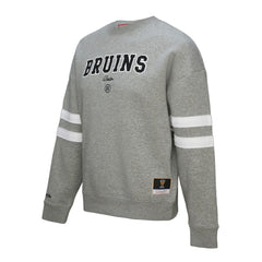 Boston Bruins Mitchell & Ness Women's Logo Lightweight Pullover Sweatshirt - Heather Gray Sweatshirts