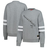 Pittsburgh Penguins Mitchell & Ness Women's Logo Lightweight Pullover Sweatshirt - Heather Gray Sweatshirts