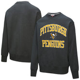 Pittsburgh Penguins Mitchell & Ness Playoff Win Fleece Pullover Sweatshirt - Heather Charcoal Sweatshirts
