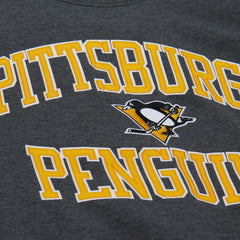 Pittsburgh Penguins Mitchell & Ness Playoff Win Fleece Pullover Sweatshirt - Heather Charcoal Sweatshirts