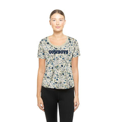 Dallas Cowboys New Era Women's Glam Game Floral Scoop Neck T-Shirt - Cream on sale