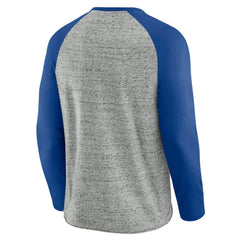 Texas Rangers Darius Rucker Collection Raw Edge Raglan Long Sleeve Baseball T-Shirt Heather Gray