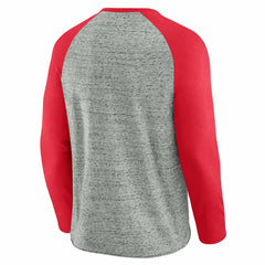 Cincinnati Reds Darius Rucker Collection Raw Edge Raglan Long Sleeve Baseball T-Shirt Heather Gray