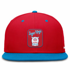 Miami Marlins City Connect Patch Performance Fitted Hat Red/Blue