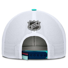 Seattle Kraken Fanatics Authentic Pro Rink Adjustable Trucker Hat - Deep Sea Blue/White Hats