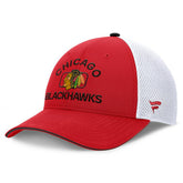 Chicago Blackhawks Fanatics Authentic Pro Rink Adjustable Trucker Hat - Red/White Hats