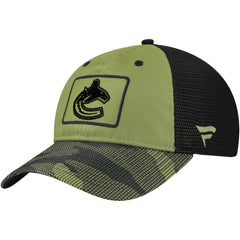 Vancouver Canucks Fanatics Military Appreciation Trucker Adjustable Hat - Olive Hats