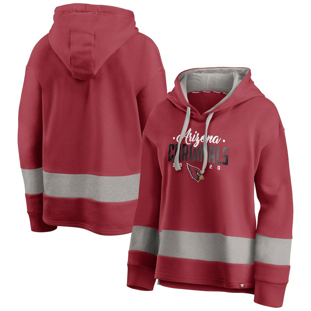 Arizona Cardinals Women's Huddle Up Fundamental Fleece Color Block Pullover Hoodie - Cardinal/Gray online