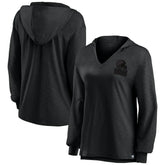 Cleveland Browns Women's Blackout Slub Hoodie V-Neck Long Sleeve T-Shirt cheap