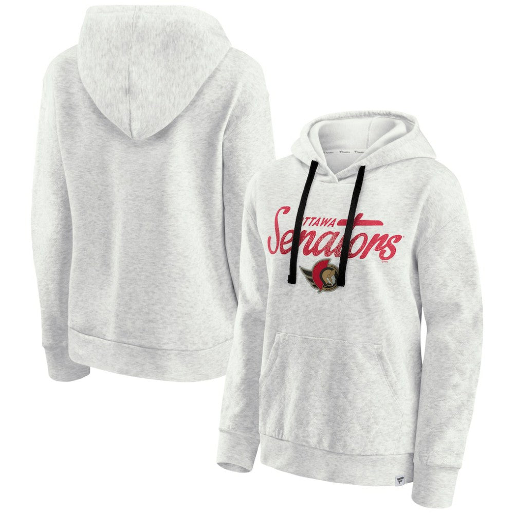 Ottawa Senators Fanatics Women's True Classics Quilted Pullover Hoodie - Oatmeal Hoodies
