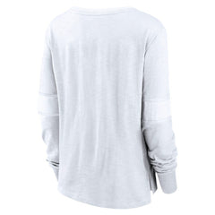 Seattle Kraken Fanatics Women's White Out Lace-Up Fashion Long Sleeve T-Shirt T-shirts