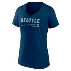 Seattle Kraken Fanatics Women's V-Neck T-Shirt - Deep Sea Blue T-shirts