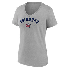 Columbus Blue Jackets Fanatics Women's V-Neck T-Shirt - Gray T-shirts