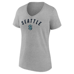Seattle Kraken Fanatics Women's V-Neck T-Shirt - Gray T-shirts