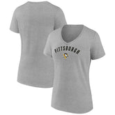 Pittsburgh Penguins Fanatics Women's V-Neck T-Shirt - Gray T-shirts