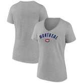 Montreal Canadiens Fanatics Women's V-Neck T-Shirt - Gray T-shirts