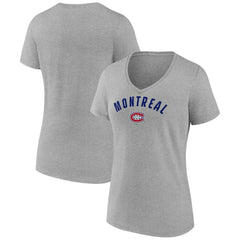 Montreal Canadiens Fanatics Women's V-Neck T-Shirt - Gray T-shirts