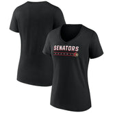 Ottawa Senators Fanatics Women's V-Neck T-Shirt - Black T-shirts