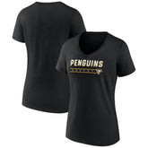 Pittsburgh Penguins Fanatics Women's V-Neck T-Shirt - Black T-shirts