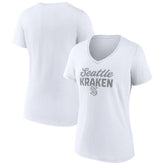 Seattle Kraken Fanatics Women's White Out V-Neck T-Shirt T-shirts