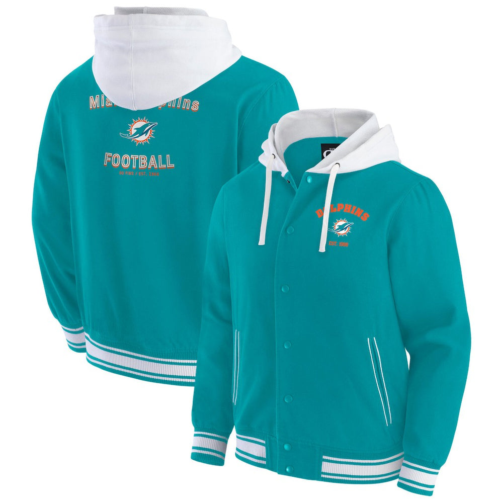 Miami Dolphins Darius Rucker Collection Full-Snap Hoodie Jacket - Aqua on sale