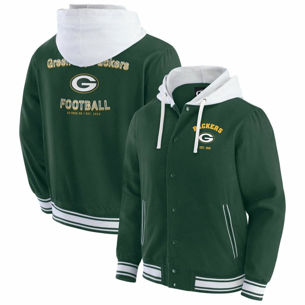 Green Bay Packers Darius Rucker Collection Full-Snap Hoodie Jacket - Green discount