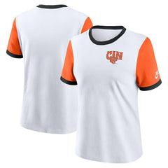 Cincinnati Bengals Women's Rewind Ringer Tri-Blend T-Shirt - White sale