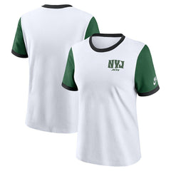 New York Jets Women's Rewind Ringer Tri-Blend T-Shirt - White sale
