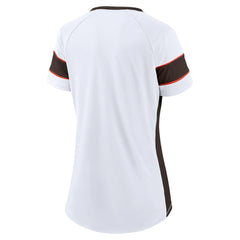Cleveland Browns Women's Athena Lace-Up V-Neck T-Shirt - White outlet