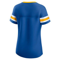 St. Louis Blues Fanatics Women's Iconic Athena Lace-Up T-Shirt - Blue T-shirts