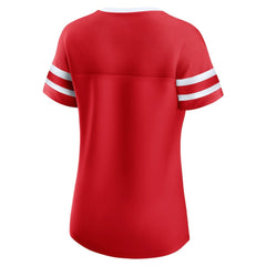 Detroit Red Wings Fanatics Women's Iconic Athena Lace-Up T-Shirt - Red T-shirts
