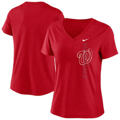 Washington Nationals Women's Local Team Tri-Blend V-Neck T-Shirt Red