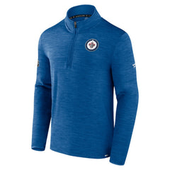 Winnipeg Jets Fanatics Authentic Pro Lightweight Quarter-Zip Pullover - Heather Blue Pullover