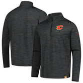 Calgary Flames Fanatics Authentic Pro Lightweight Quarter-Zip Pullover - Heather Charcoal Pullover