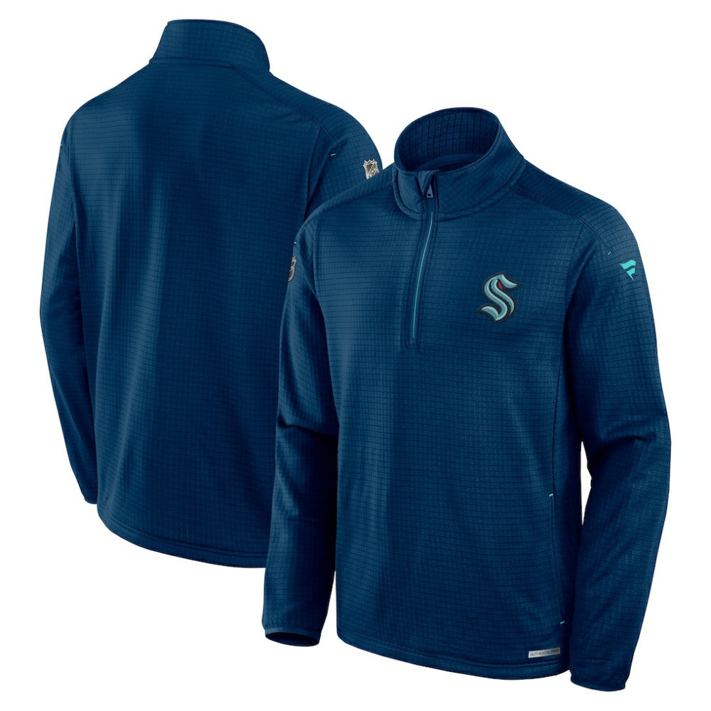 Seattle Kraken Fanatics Authentic Pro Rink Quarter-Zip Top - Deep Sea Blue Tops