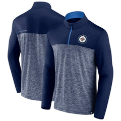 Winnipeg Jets Fanatics Iconic Defender Quarter-Zip Jacket - Navy Jackets