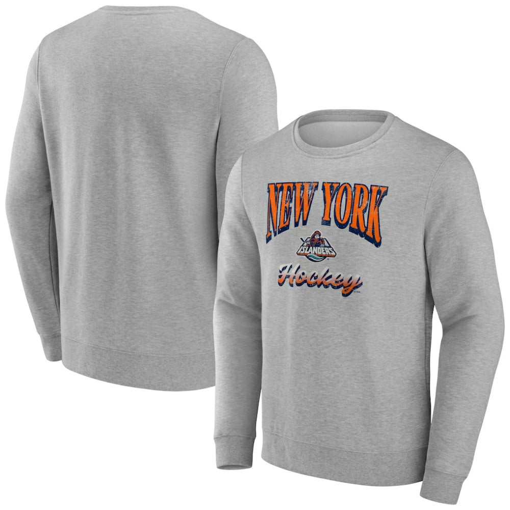 New York Islanders Fanatics Light the Candle Fleece Pullover Sweatshirt - Gray Sweatshirts