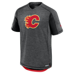 Calgary Flames Fanatics Authentic Pro Rink Performance T-Shirt - Heather Charcoal T-shirts