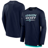 Seattle Kraken Fanatics Authentic Pro Tech Long Sleeve T-Shirt - Deep Sea Blue T-shirts